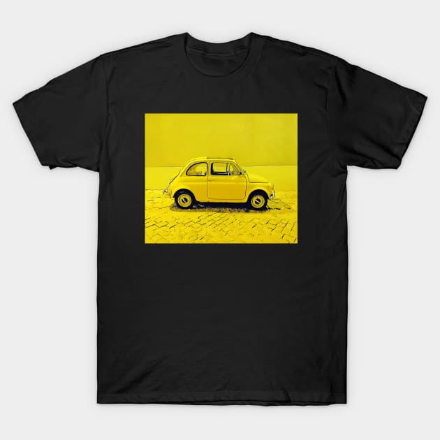 Classic Fiat 500 in Sunny Yellow T-Shirt by CACreative